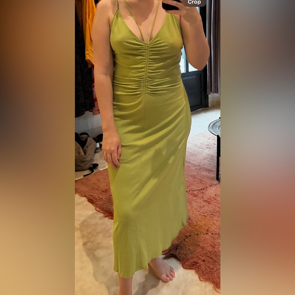 Light Green Ruched Maxi Dress